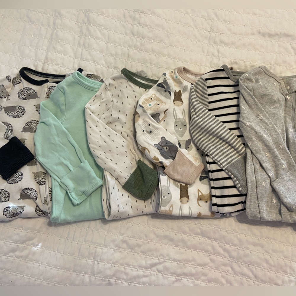 Cloud Island Zipper Footie Pajama Bundle 6-9 Months
